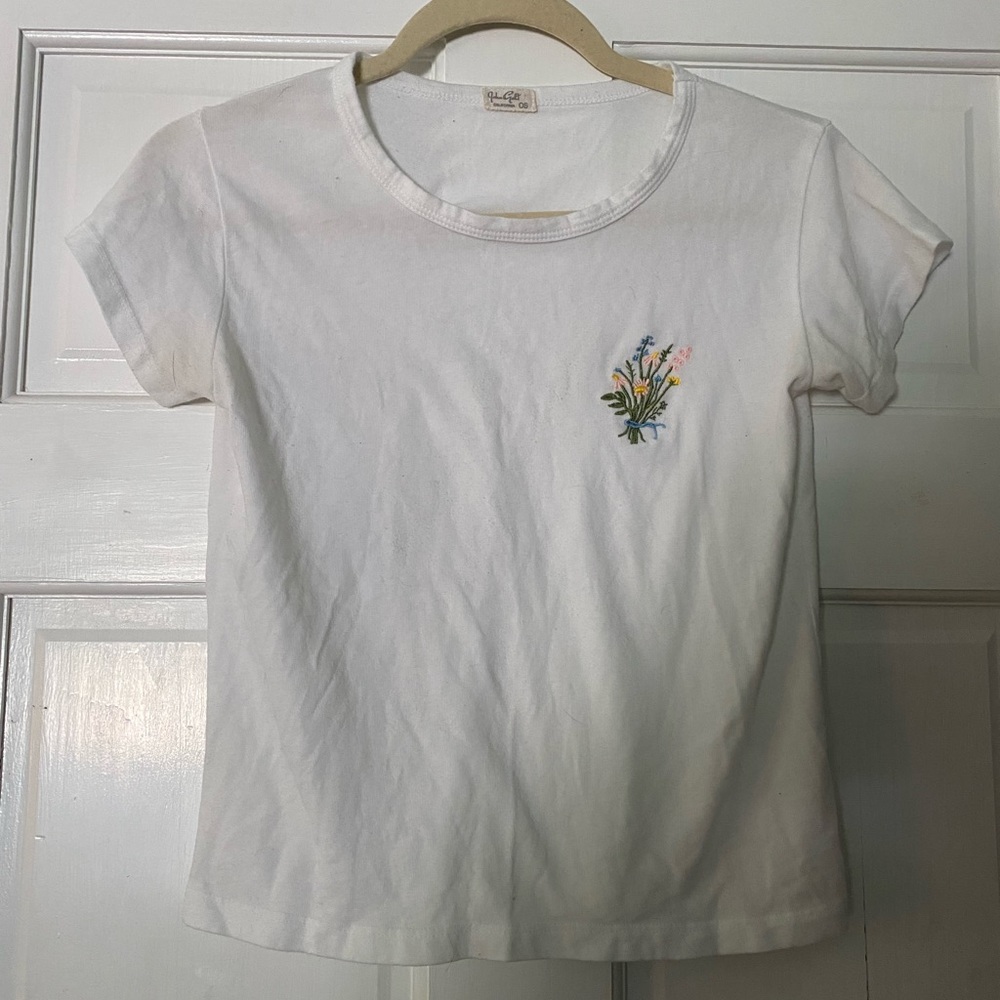 John Galt brandy Melville white shirt with flower